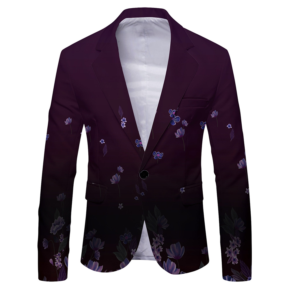 Mens Formal Look - Modieuze herenblazer met print, lange mouwen