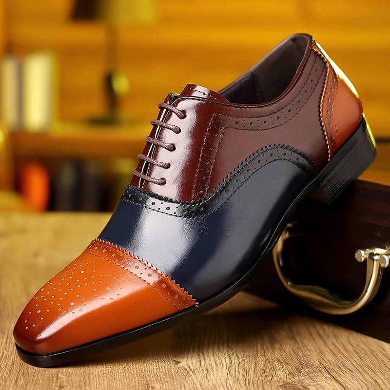 Formal Upper Wear Men - Veterschoenen met kleurblokken, brogue oxford schoenen