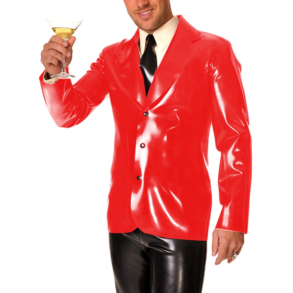 Mens Formal Look - Heren vinyl PVC lederen reverskraagjas met