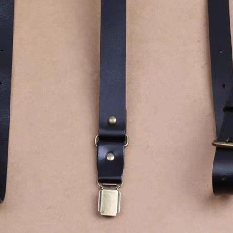Suspender Clip Formal - 39BD verstelbare PU lederen jarretelriemen met