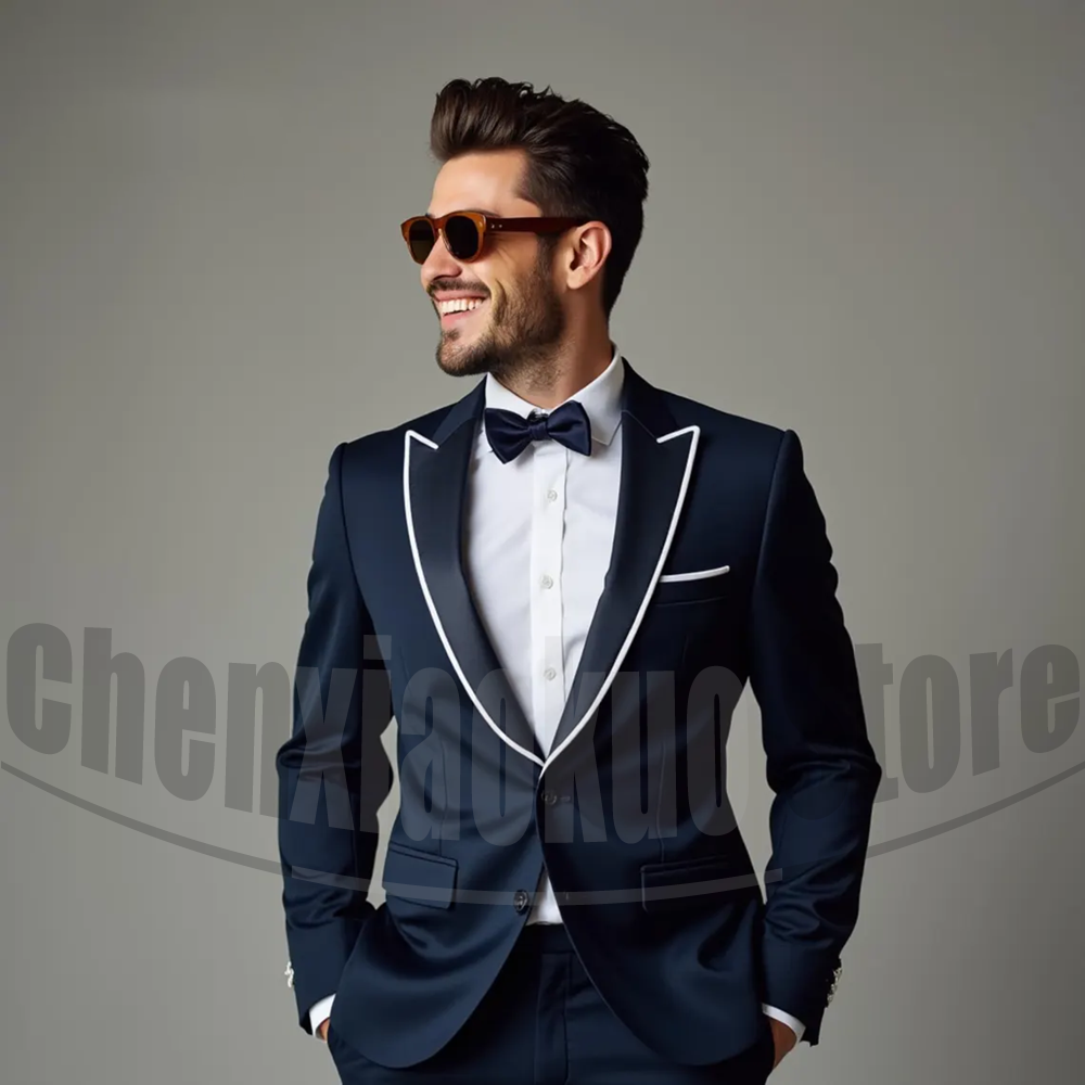 Men'S Formal Evening Wear - Mannen pakken mode piek revers enkele