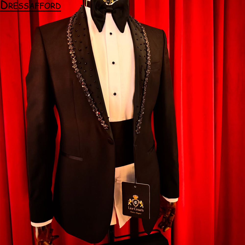 Men'S Formal Wear Jewelry - Luxe Bruidegom Wedding Suits Kristallen Sieraden