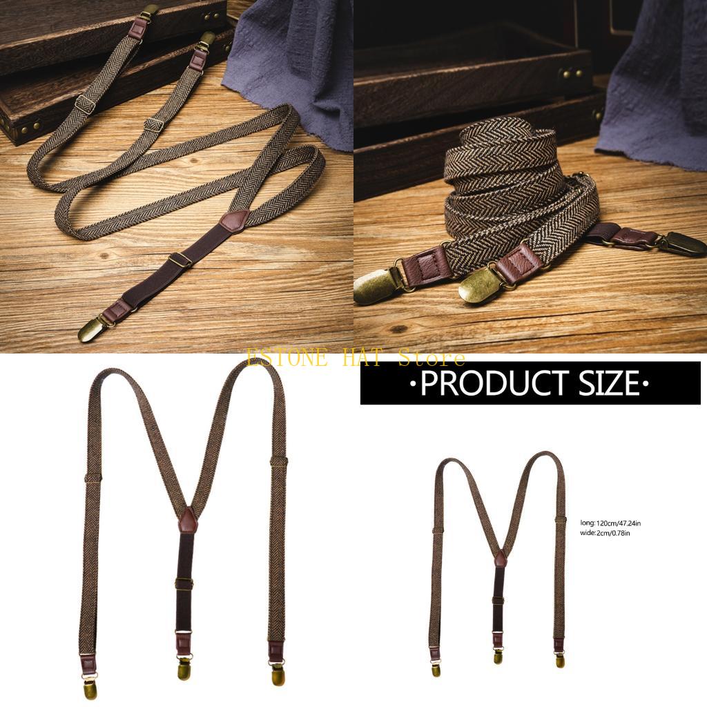Suspender Clip Formal - 49MF Heren elastische bretels 3 Clip