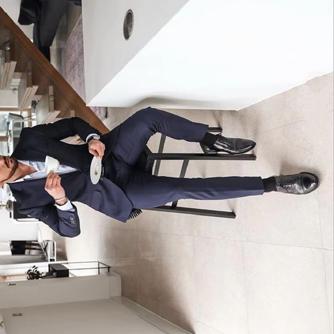 Men'S Formal Dinner Wear - Marineblauwe 2-delige smokingpakken voor bruidsjonkers, beste
