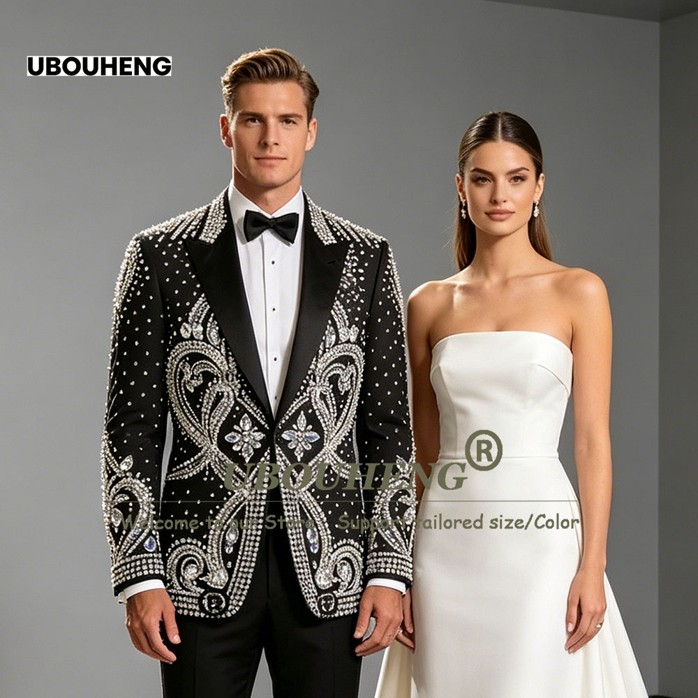 Men'S Formal Dinner Wear - Prachtige trouwpak voor mannen, met diamanten