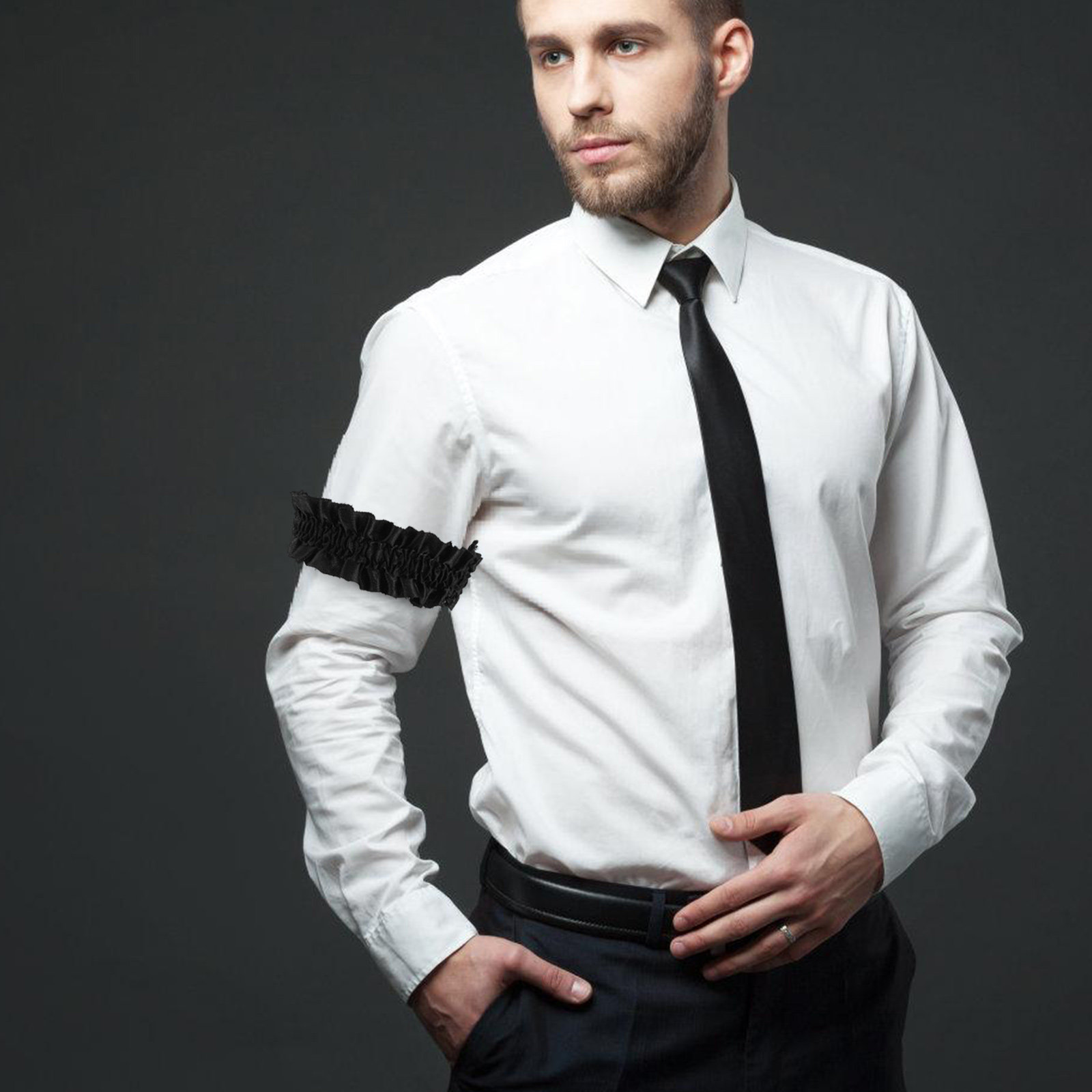 Formal Upper Wear Men - 3 paar heren overhemdsmouwbanden, elastische satijnen