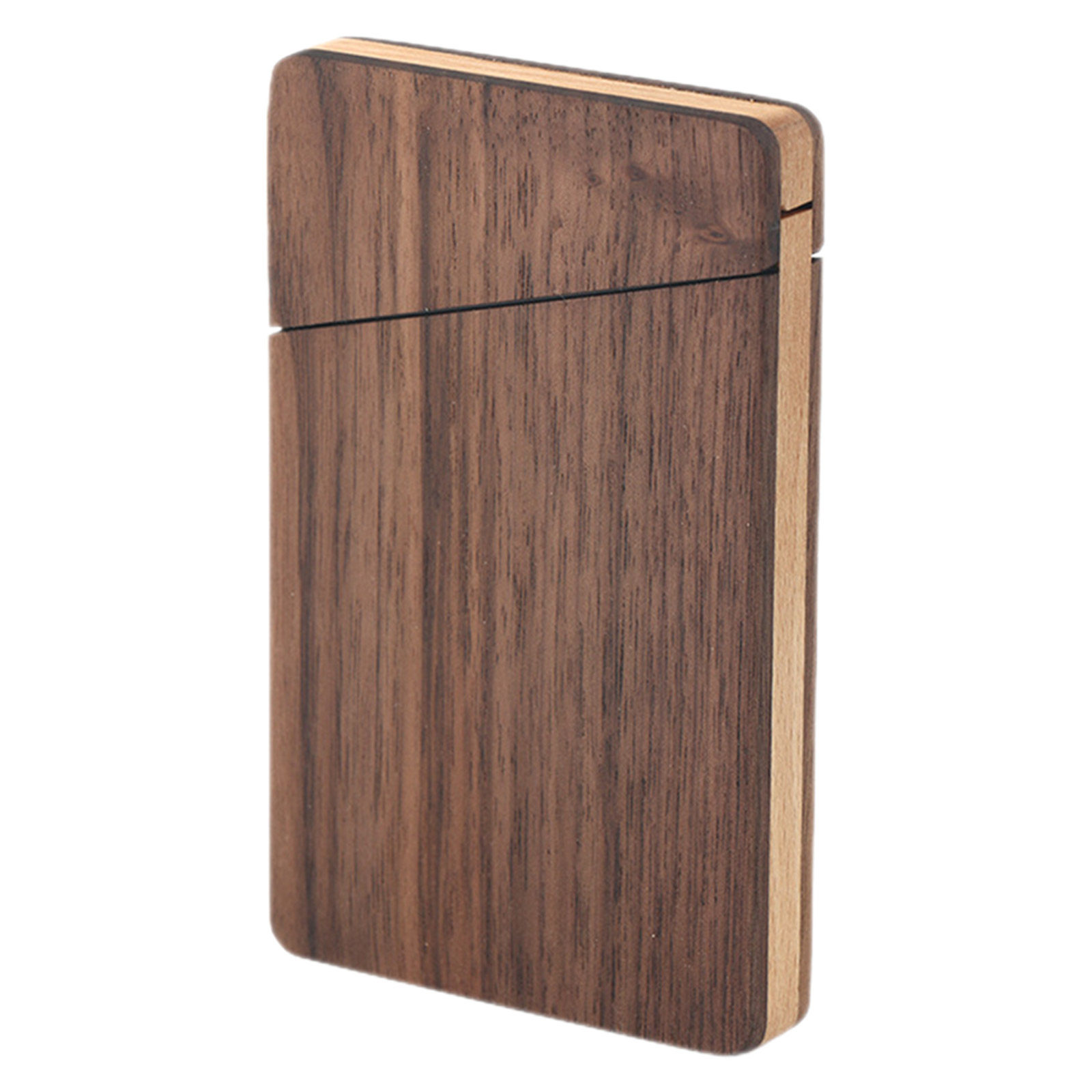 Mens Formal Look - Visitekaartjeshouder van walnotenhout, slank compact ontwerp,