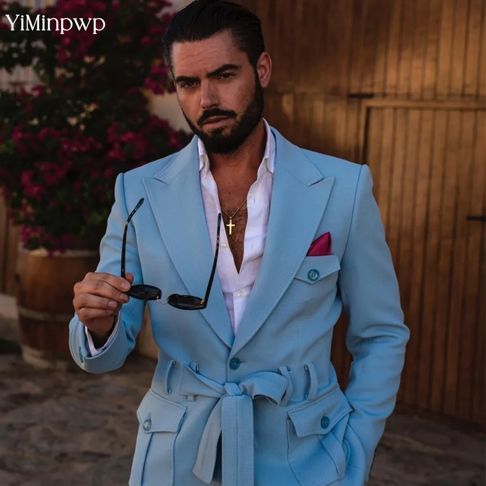 Hemelsblauw Mannen Pakken 2 St - Men'S Holiday Formal Wear recensie en prijs