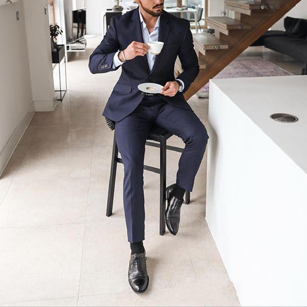 Marineblauwe 2-delige smokingp - Men'S Formal Dinner Wear recensie en prijs