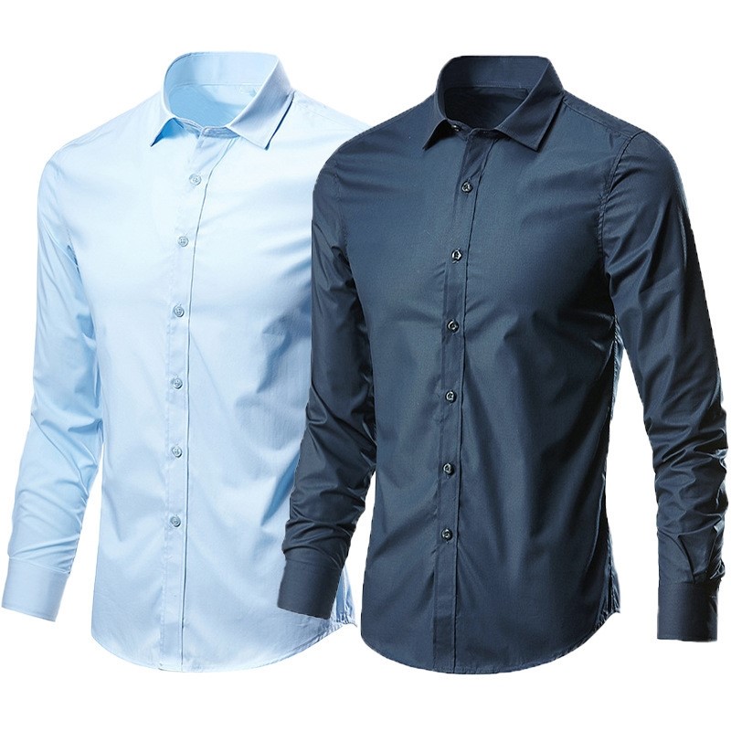 Zwart katoenen formeel overhem - Men Formal Wear All Black recensie en prijs
