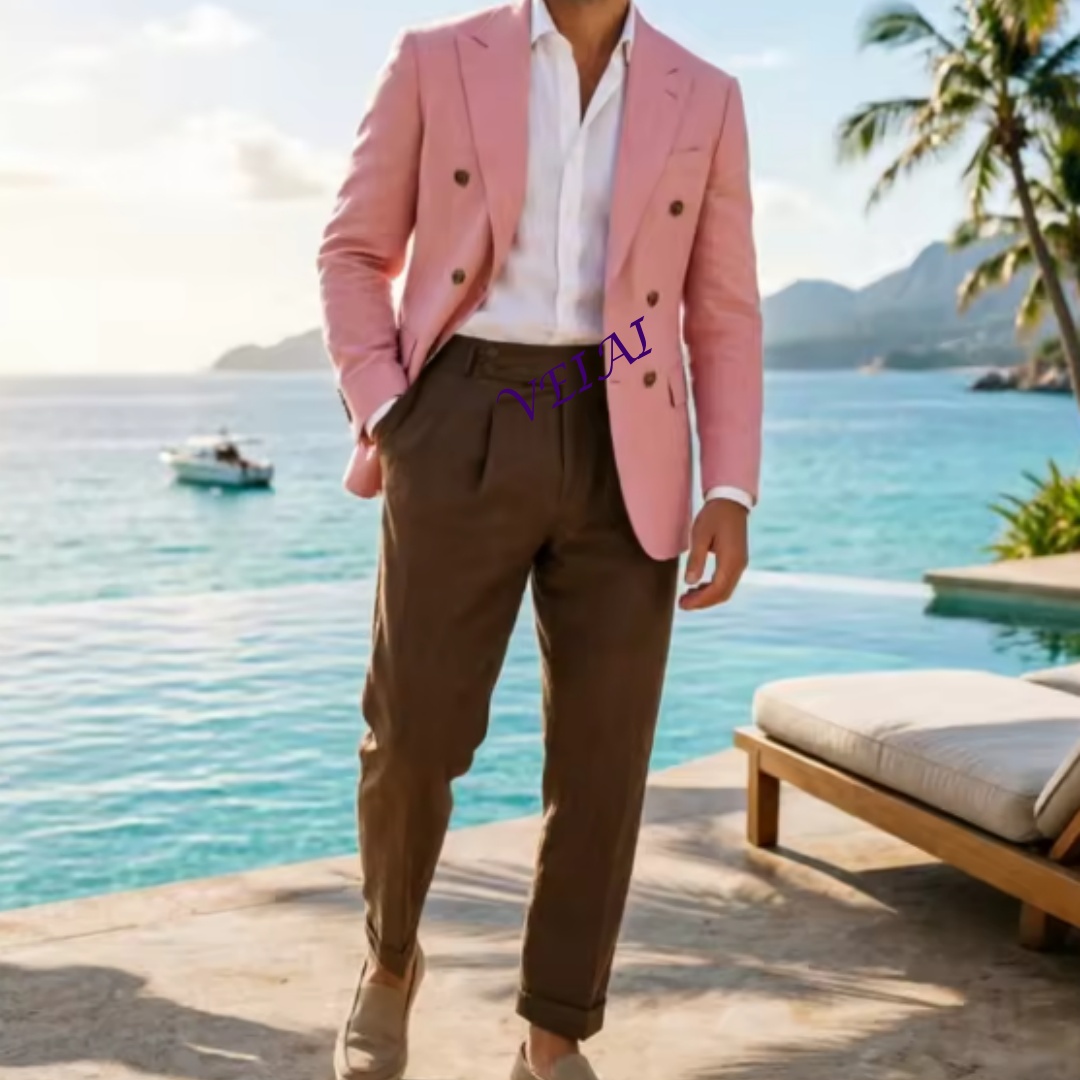 Op maat gemaakt beige linnen h - Men'S Holiday Formal Wear recensie en prijs